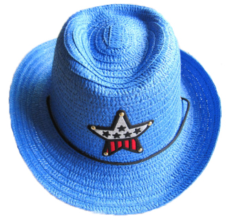 ilovebaby Baby Child Boys Pentagram Western Cowboy Straw Hat Cap Blue