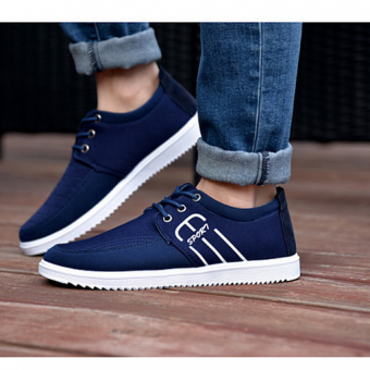 QQ JOY Men's casual fashion sports running shoes Dark blue - intl