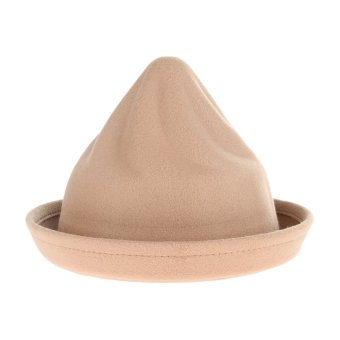 GEMVIE Autumn Winter British Style Baby Hat Narrow Brim Pointed Fedora Jazz Hat Kids Sunbonnet (Khaki) - intl