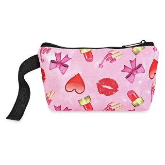 Trendy Colorful Pattern Print Cosmetic Pocket Money Mobile Phone Bag for Ladies - intl