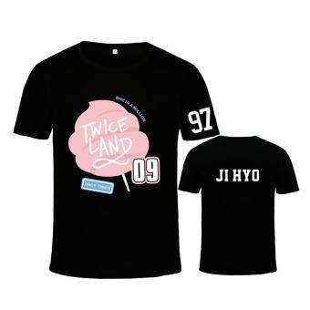 ALIPOP Kpop Korean TWICE Land Twiceland Seoul Album Concert ONE TWICE IN A MILLION JI HYO Cotton Tshirt K-POP T Shirts T-shirt PT372(JIHYO Black) - intl