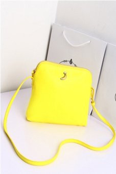 Imixlot Womens Candy Color Cute Handbag Pu Leather Shoulder Bag Messenger Bags (Yellow) - intl