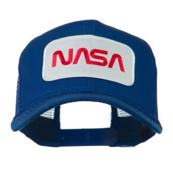 NASA Logo Embroidered Patched Mesh Back Cap - Royal OSFM - intl