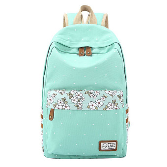 360DSC Fashion Casual Polka Dots and Floral Backpack Schoolbag Shoulder Travel Bag for Women Girls- INTL