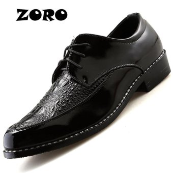ZORO New Arrival Oxfords Business Shoes Mens Dress Shoes Genuine Leather Wedding Shoes Mens Casual Business Shoes (Black) - intl
