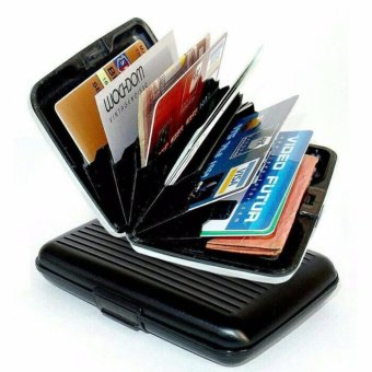 Sonia ( Buy 1 Get 2 ) Card Holder Dompet Tempat Kartu Aluma Card Guard ( Hitam )