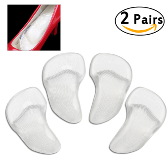 ULTNICE 2pcs Silicone Gel Orthotic Arch Pad Insole Flat Foot Care Relieve Pain Orthopedics Insert - intl