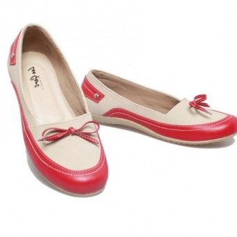 Basama Soga Flat Shoes - Merah/Beige