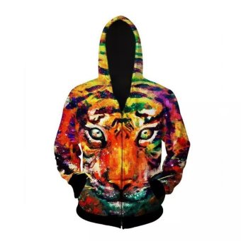 ZUNCLE Tiger Hooded Men's Casual Hoodies Coat (Multicolor)