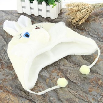 GEMVIE Korean Style Winter Warm Cap Cute Rabbit Plush Hat Ear Protection Hat For Boys Girls (Milk White) - intl