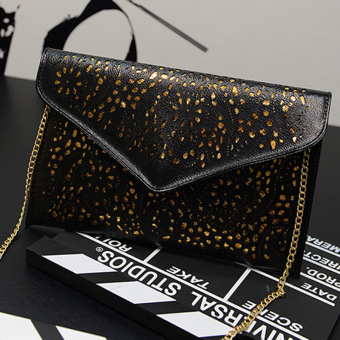 Famous Brands Shoulder Designer Hollow Out Envelope Day Clutches Women Messenger Bag(black) - intl