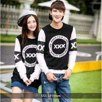 Supplier Kaos Couple - Baju Couple Murah - Baju Couple XXX Lengan Panjang Hitam