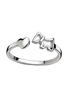 Buytra Finger Opening Adjustable Dog Ring Silver