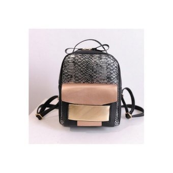 European Famous Brand Backpacks for Women Snake Leather BackpacksPunk Rock Girls Vintage Designer Bags XB338 - intl