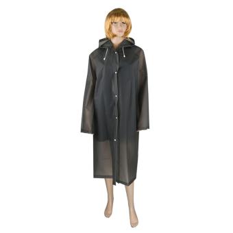 JNTworld Women Translucent Raincoat Rainwear Hooded Rain Jacket Rain Coat(Grey) - intl