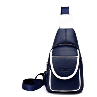 QQ Fashion Leather Satchel Bag Blue - intl