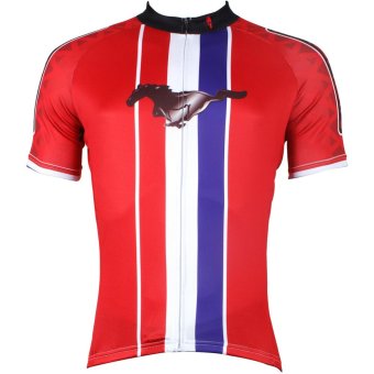 Men's Team Cycling Jersey Road Bike Bicycle Wear Racing Top Cycle Clothing Red - INTL
