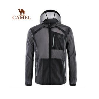 Camel Men Outdoor Skin Jackets Summer Shade Light Breathable Sports Coat Dark Grey - intl