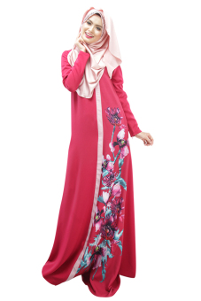 026 # Muslim national long skirt digital printing multi-color multi-code (red) - intl