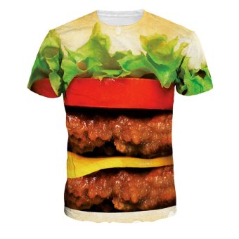 Jiayiqi Couple T-shirts Tasty King of Hamburger Loose Tops