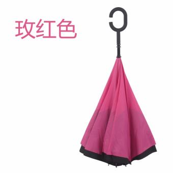 Best CT Unique Inside-Out Umbrella With C-Hook Handle-Pink