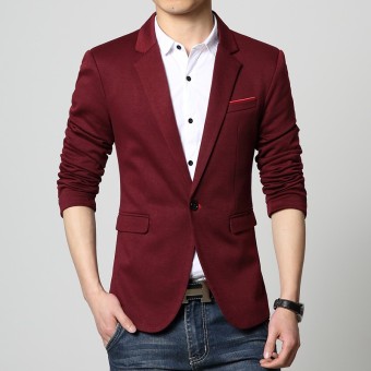 Jaket Pria - Blazer Pria Slim Fit New Style - Merah