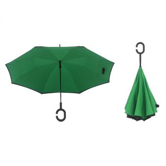 Best CT Unique Inside-Out Umbrella With C-Hook Handle- Green