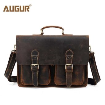 AUGUR Leather Bussiness Laptop Bag Shoulder Bags Outdoor Messerger Handbag - intl