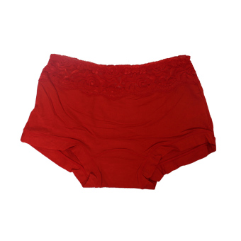 EELIC 1739 Celana Dalam Wanita, Warna Merah, Desain Renda Halus, Bahan Berkualitas