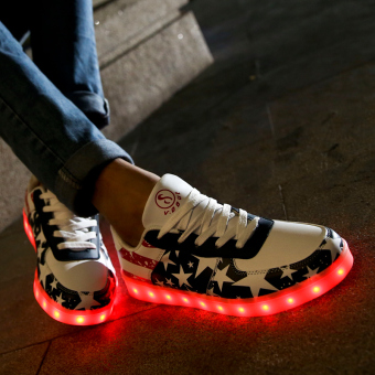 Cyou Led Shoes Women Casual Colorful Led Luminous Shoes With Light Up USB Rechargeable Lighted Shoes (Red) - intl