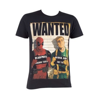 Marvel Deadpool -Wanted Deadpool T-Shirt-Hitam