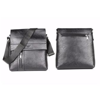 Fashion High Quality Men's Single Zipper Multi - Functional Packet Retro Messenger Bag Shoulder bag Laptop Crossbody Travel Bag(black) - intl