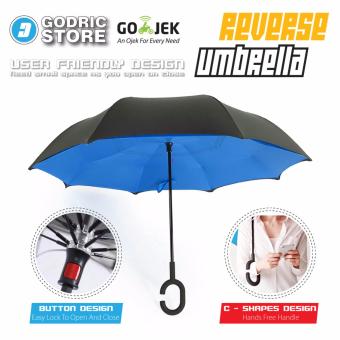 Kazbrella Payung Terbalik / Reverse Umbrella Gagang C - Biru Tua