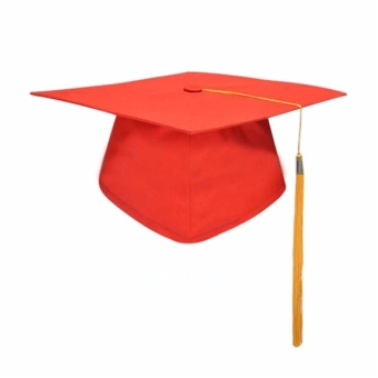 Adjustable Adults Student Mortar Board Graduation Hat Cap Fancy Dress Accessory (Red+Yellow) - intl