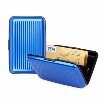 Sonia ( Buy 1 Get 2 ) Card Holder Dompet Tempat Kartu Aluma Card Guard ( Biru )