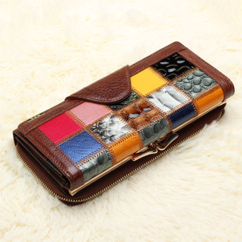 Dompet wanita kulit asli beraneka warna desain merek - International