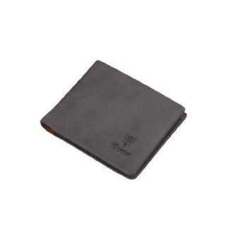 Men's Bifold Leather ID Card Holder Wallet Purse Slim Handbag Clutch Billfold E/W Grey