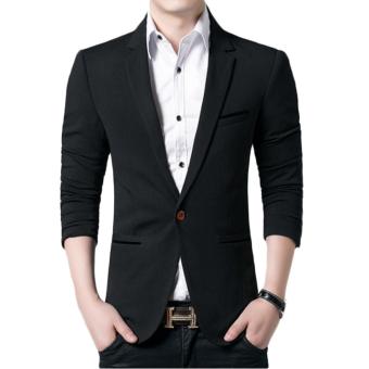 Gallery Fashion - Jas blazer casual pria desing slim fit ( black - hitam ) single button | notch lapel - 98
