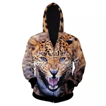 ZUNCLE Leopard Hooded Men sports and leisure Hoodies coat (Leopard)