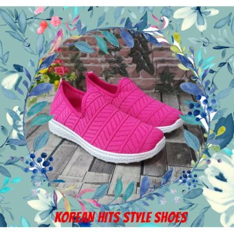 Sepatu Trendy Model Korea Slip-On Wanita Murah / Pink