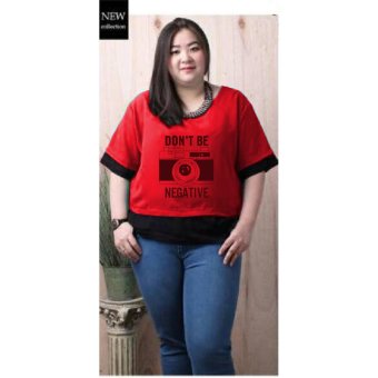Ace Fashion T-Shirt Wanita Negative Jumbo - (Red)