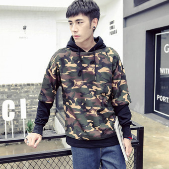 QQ A camouflage Hoodie male Black - intl