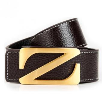 New Style Man's Genuine Leather Z Letter Casual Belt MBTCKO-016-2 coffee
