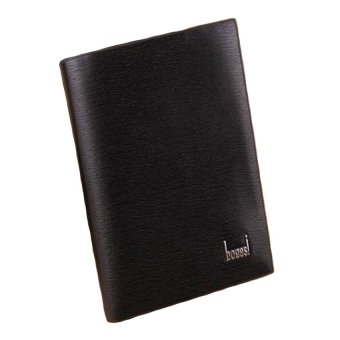 BoGeSi Trendy Korean Genuine Vertical Leather Mens Wallet(Black) - intl