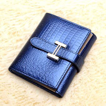 Women Wallet Brand Design Genuine Leather Blue Color - Intl