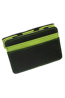 Peringkat teratas kulit sintetis dompet pria dompet tas Clutch Cit kartu Id pemegang uang kas (hijau)