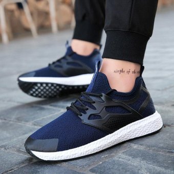 ZORO Brand Men's Comfort Running Shoes Lightweight Sneakers Mesh Breathable Sport Walking Shoes (Navy Blue) - intl