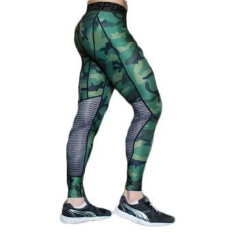 2017 New Camo Pants Camouflage Men Compression Tights Lycra Skinny Leggings G-ym Clothing Pants Fitness Jogger M (Green) - intl