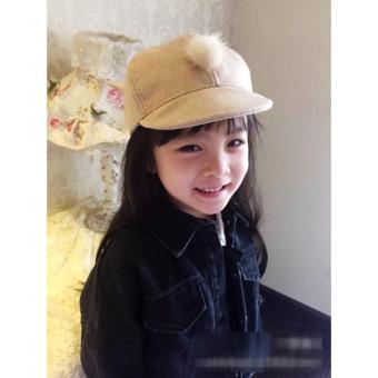 Baby Talk - Cool Cap Cat Hat For Baby Girl Topi Fashion Korea Anak Cream Polos - Topi Keren Untuk Bayi Balita & Anak