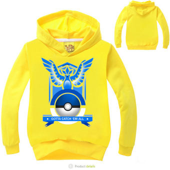 'Boys'' 3-12 Years Old 95-145cm Body Hight Cartoon Games Soft Thin Cotton Hoodies Sweaters(Color:Yellow) - intl'